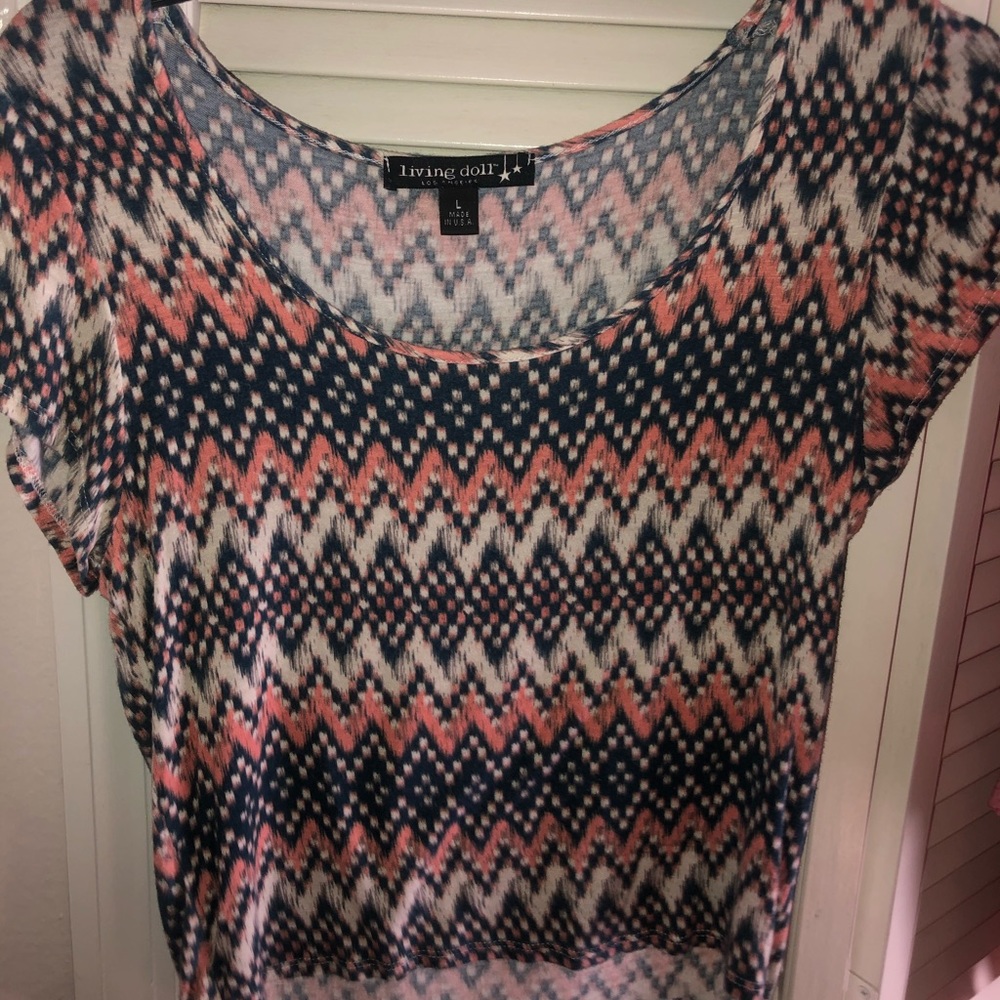 Orange and teal soft shirt